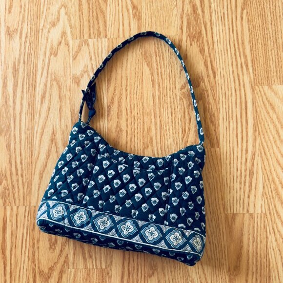 Vera Bradley Shoulder Bag 9x7in Retired Spring 2005 Nantucket Navy Pattern Blue - Picture 11 of 15